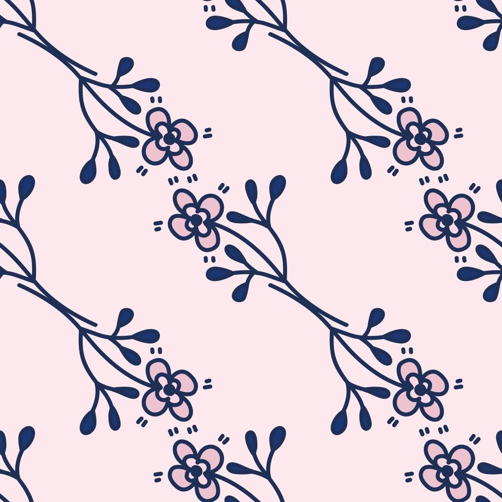 Hand drawn vintage flower seamless pattern. Simple floral wallpaper. vector