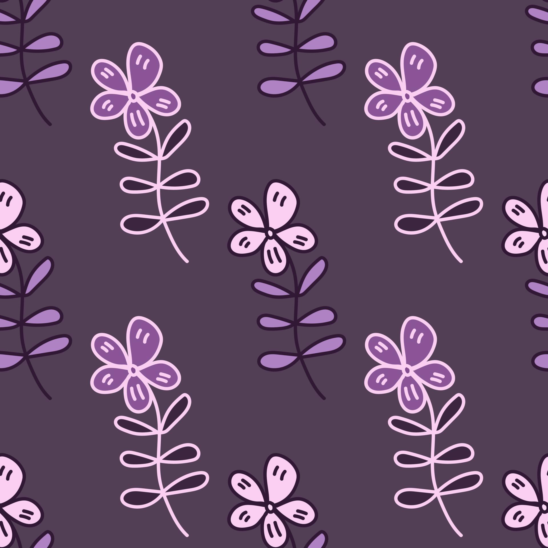 Simple outline flower seamless pattern. Floral wallpaper. 9229664