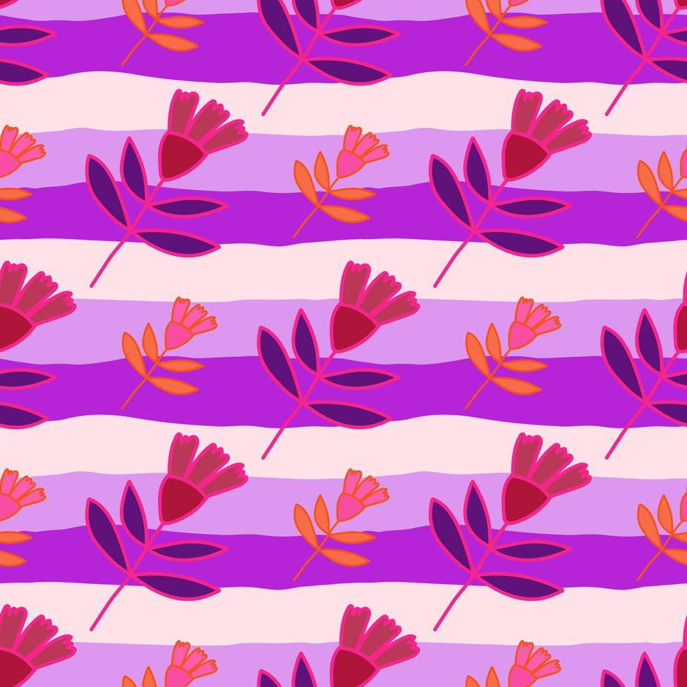 flor de patrones sin fisuras en estilo de arte ingenuo. papel tapiz floral simple abstracto. vector