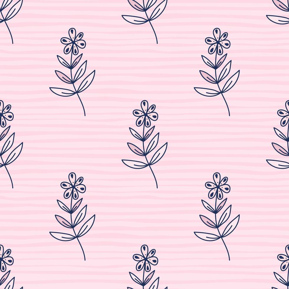 Hand drawn ditsy flower seamless pattern. Simple floral field endless wallpaper. vector