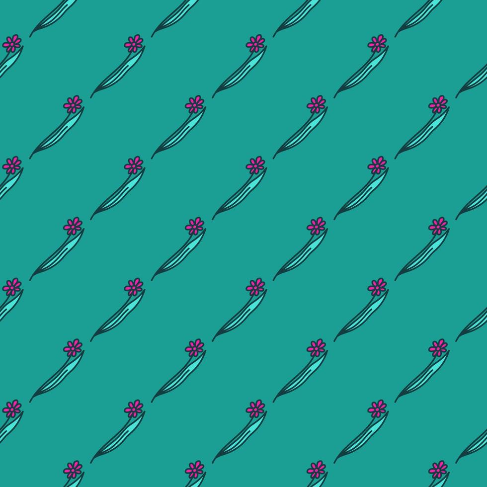 Hand drawn flower seamless pattern. Simple floral wallpaper. vector