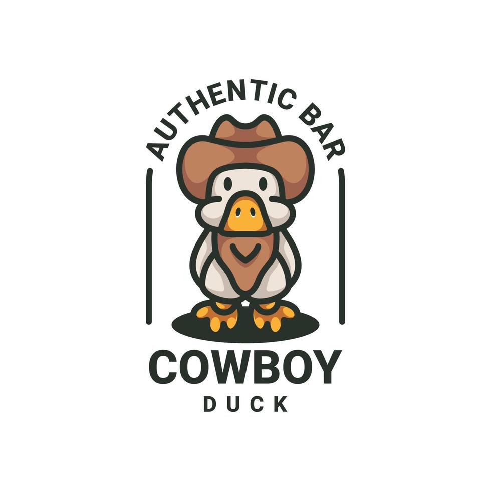 Illustration vector graphic of Cowboy Duck, good for logo design