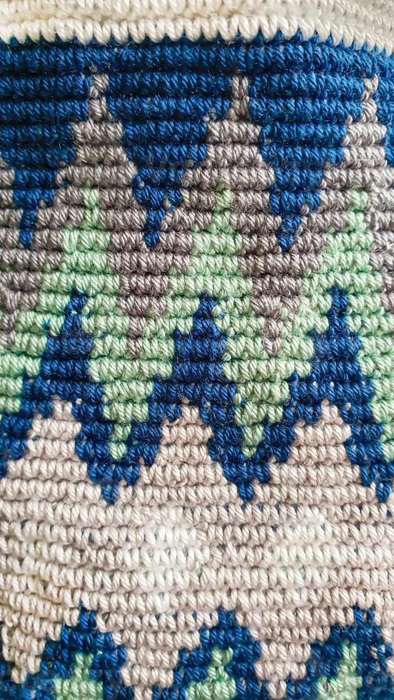 Handmade bags. Knitted from colored threads. Volumetric and comfortable to wear with a long handle. photo