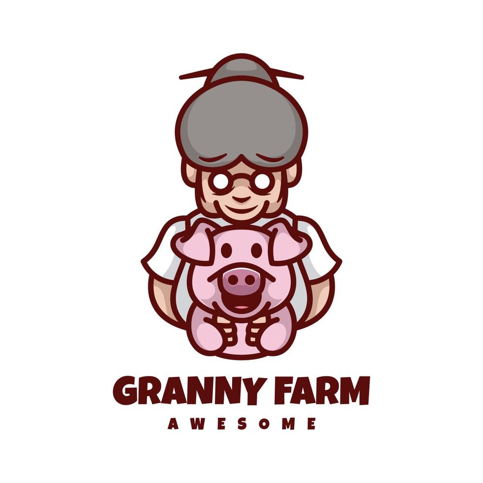 Illustration vector graphic of Granny Farm, good for logo design