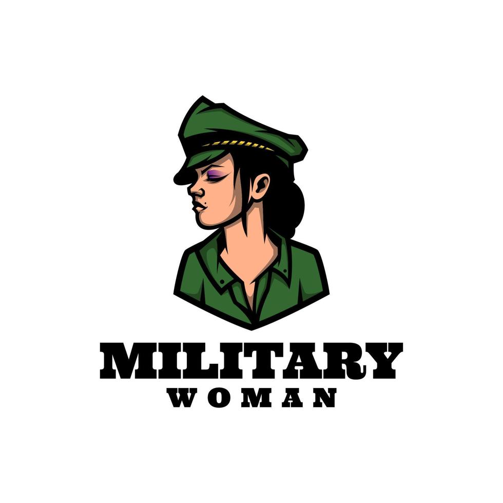 gráfico vectorial ilustrativo de mujer militar, bueno para el diseño de logotipos vector