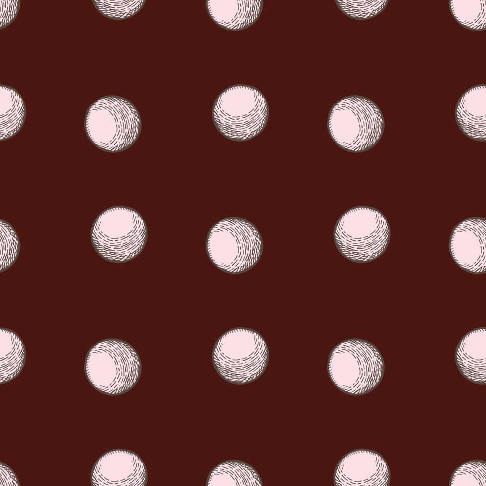 Ball engraved seamless pattern. Vintage sports elements for table tennis hand drawn style. vector