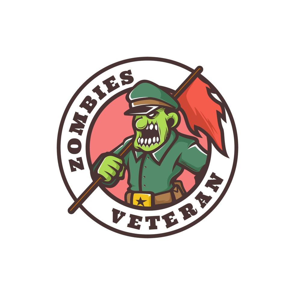 Illustration vector graphic of Zombie Veteran, good for logo design