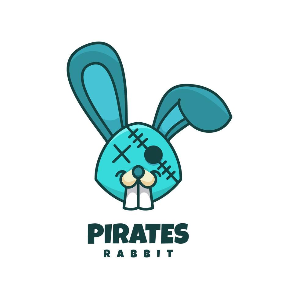 gráfico vectorial ilustrativo de conejo pirata, bueno para el diseño de logotipos vector