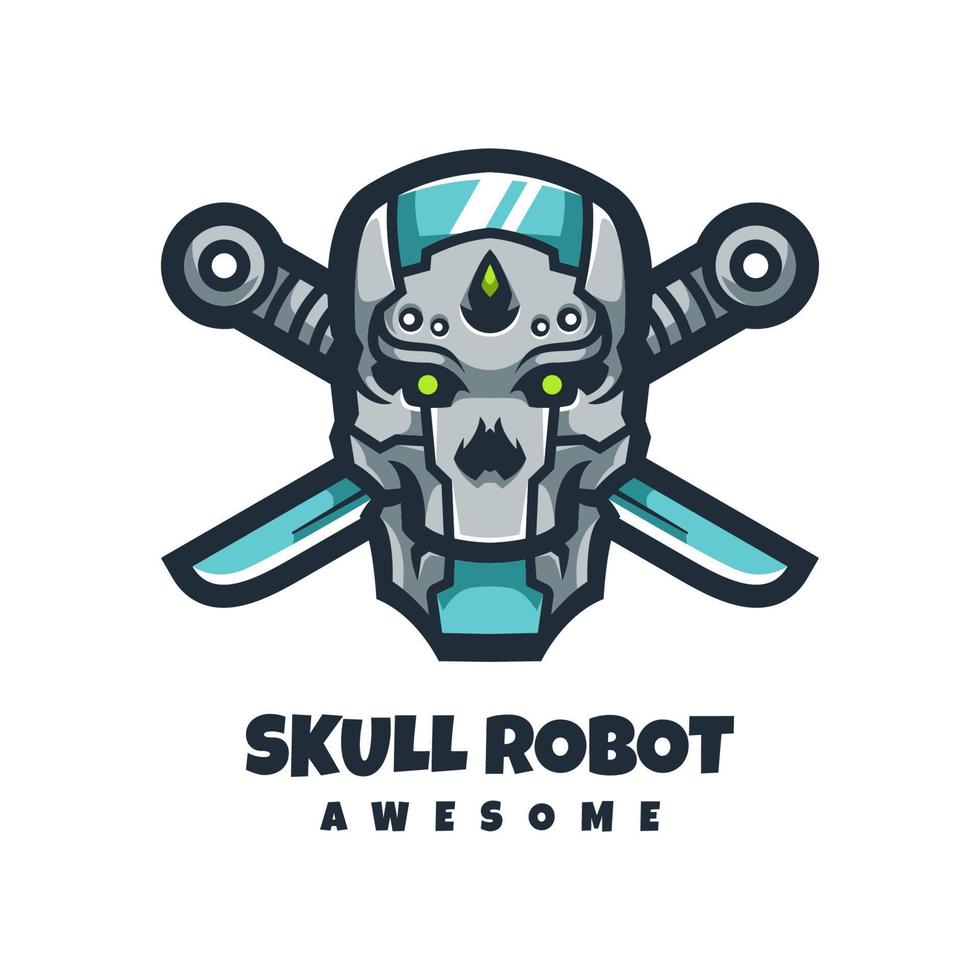 Illustration vector graphic of Skull Robot, good for logo design