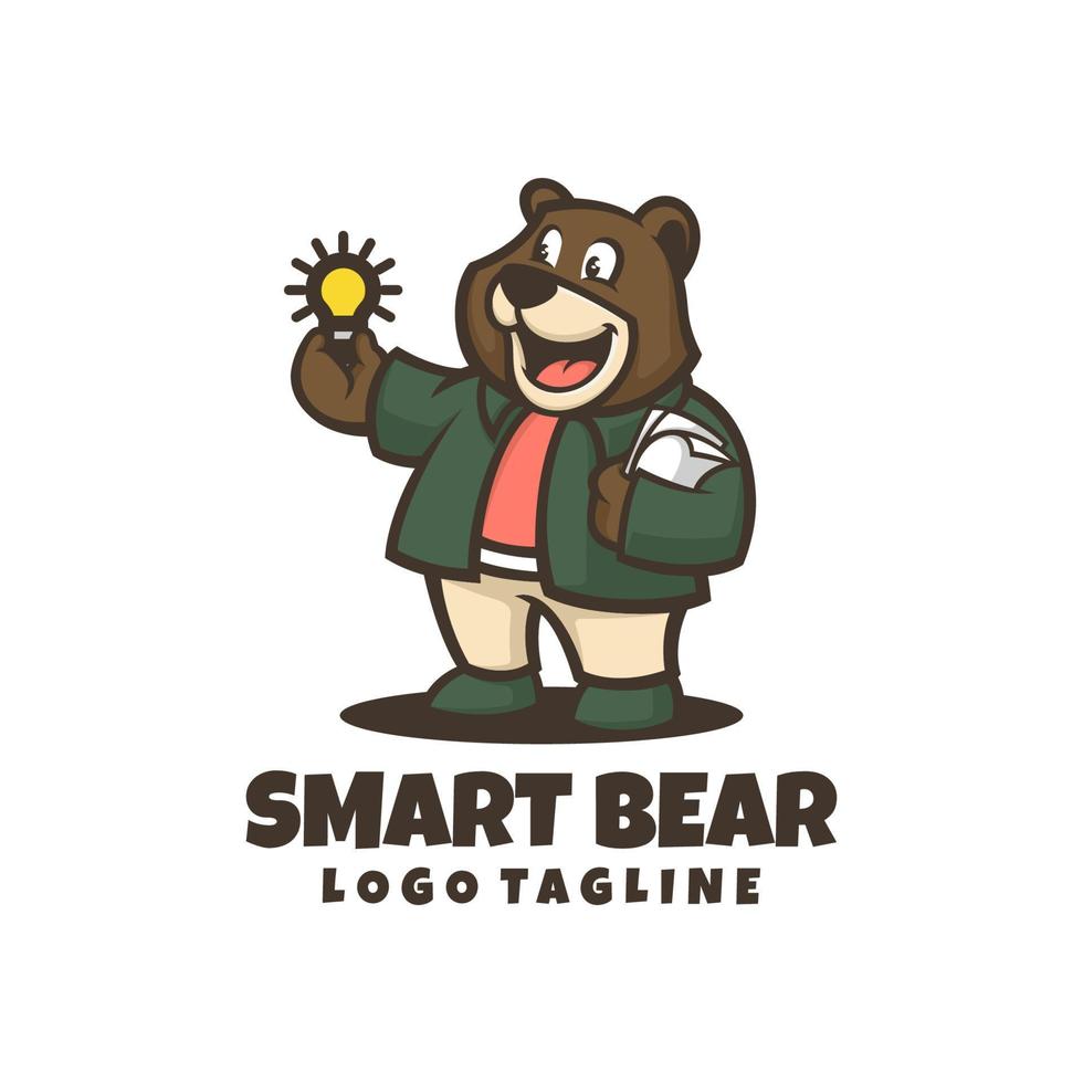 gráfico vectorial de ilustración de oso inteligente, bueno para el diseño de logotipos vector