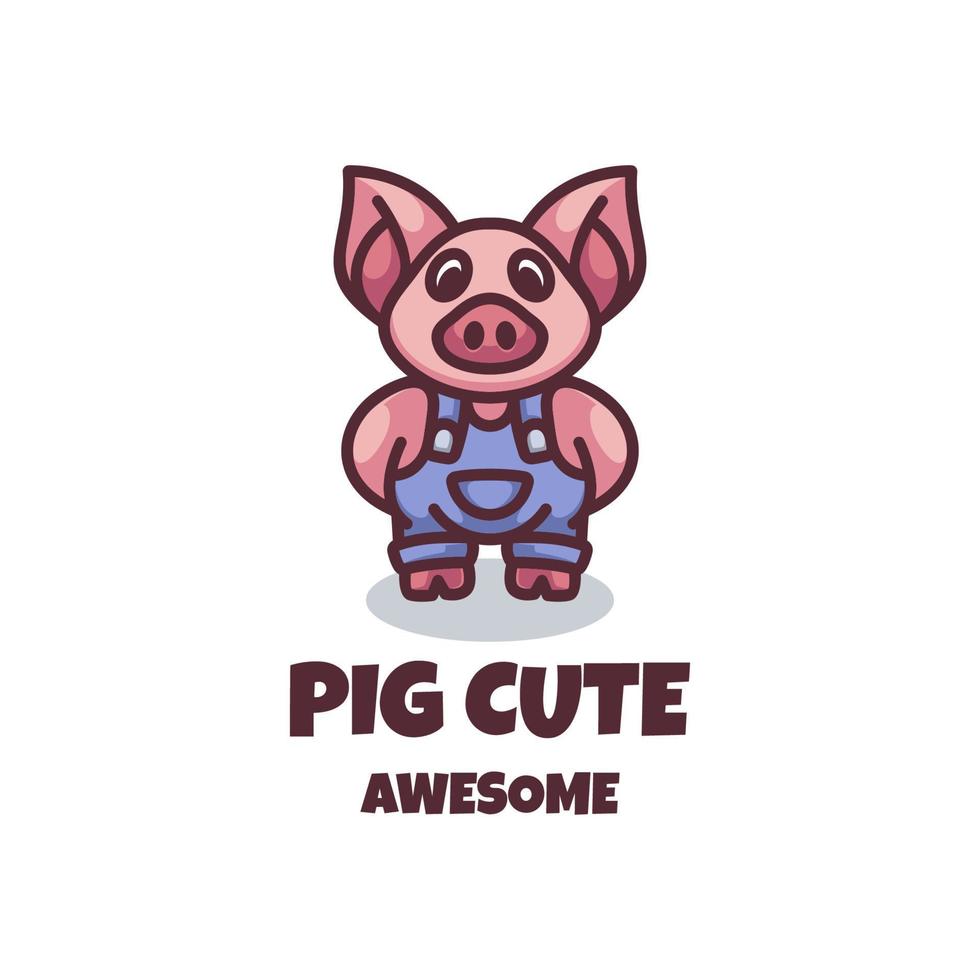 Illustration vector graphic of Pig Cute, good for logo design