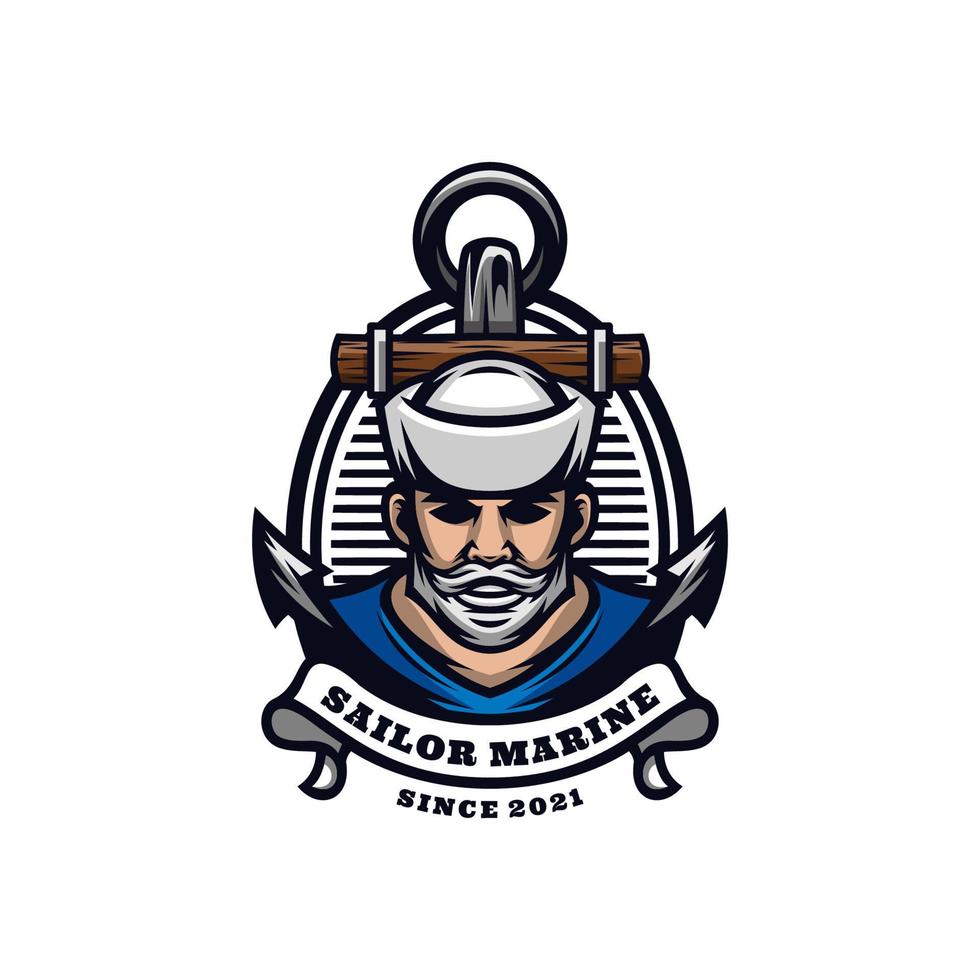 gráfico vectorial de ilustración de marinero marino, bueno para el diseño de logotipos vector