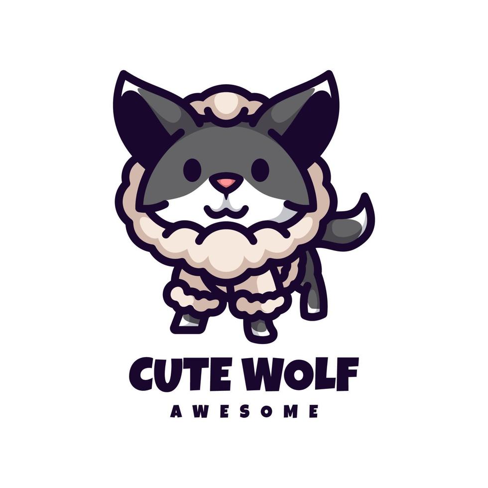 Illustration vector graphic of Cute Wolf, good for logo design