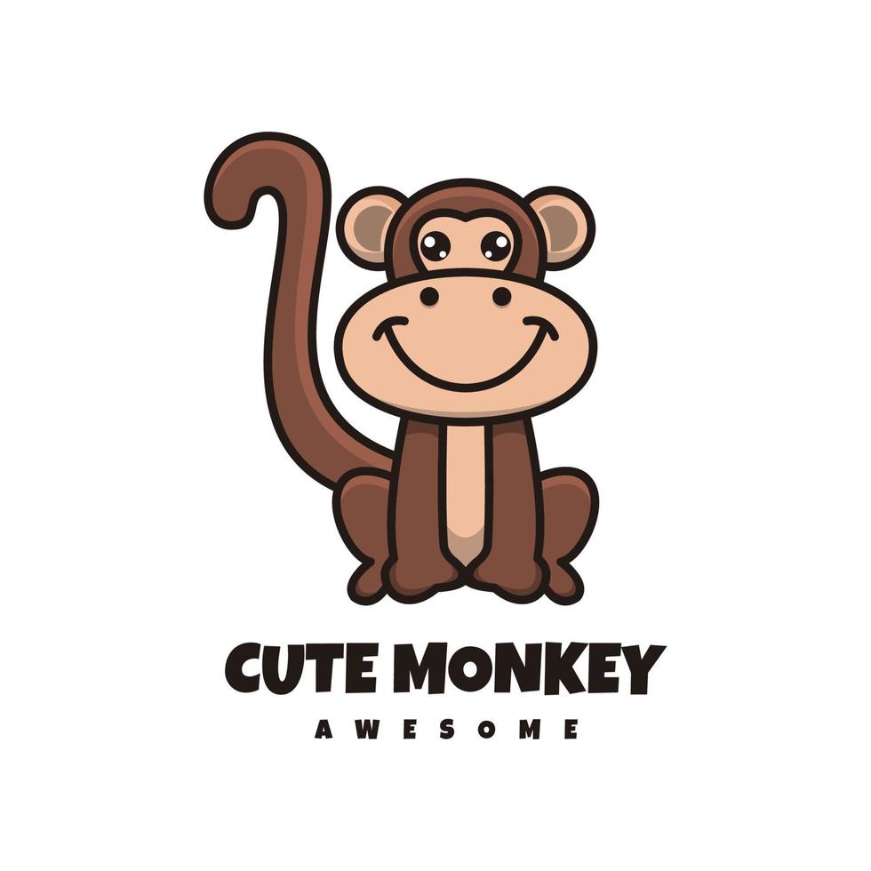gráfico vectorial de ilustración de mono lindo, bueno para el diseño de logotipo vector