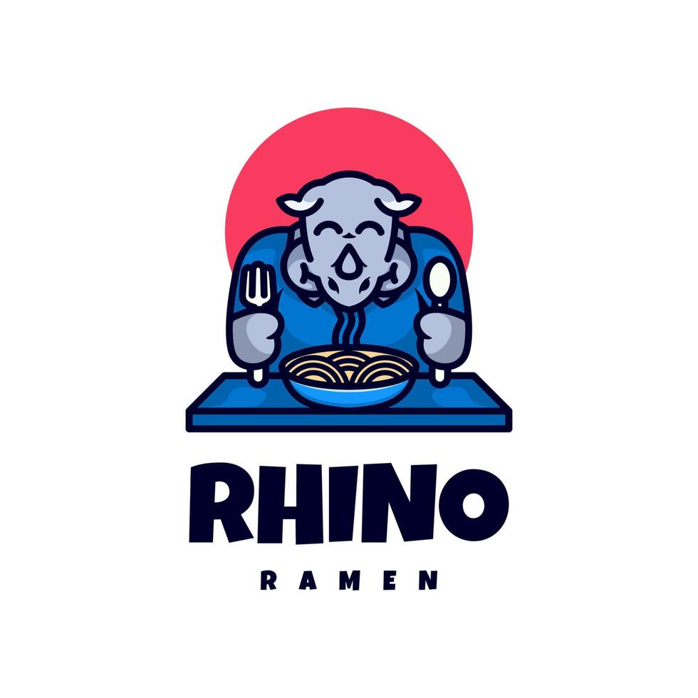 Illustration vector graphic of Rhino Ramen, good for logo design