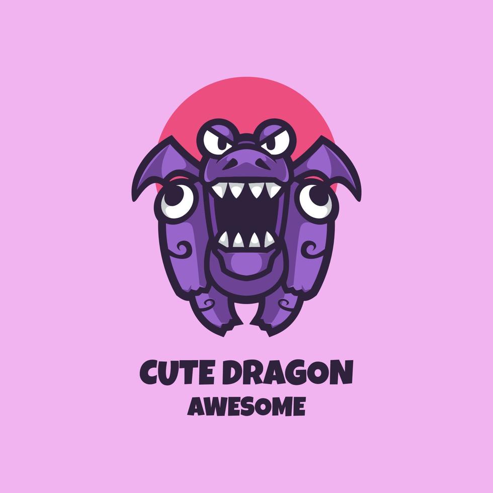 Illustration vector graphic of Cute Dragon, good for logo design