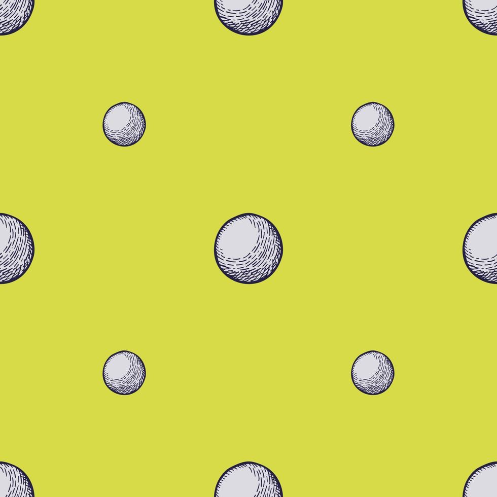 Ball engraved seamless pattern. Vintage sports elements for table tennis hand drawn style. vector