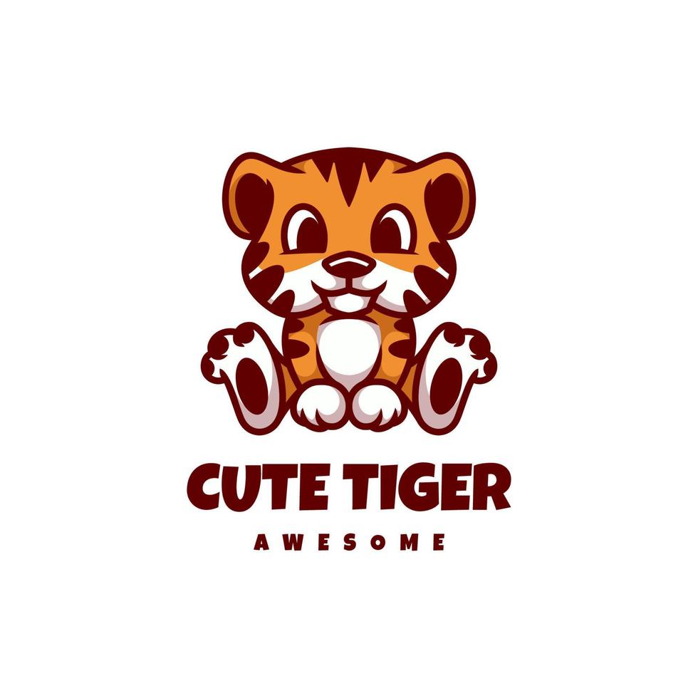 Illustration vector graphic of Cute Tiger, good for logo design