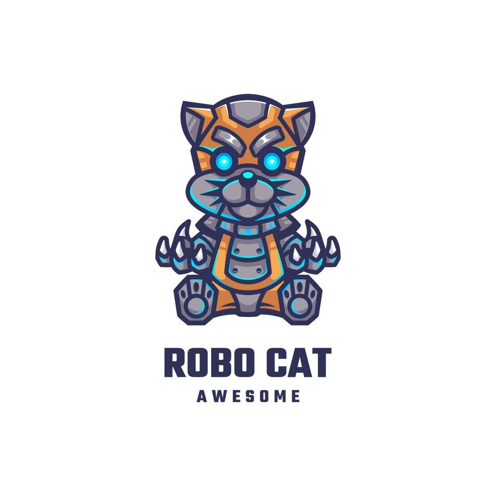 Illustration vector graphic of Robo Cat, good for logo design