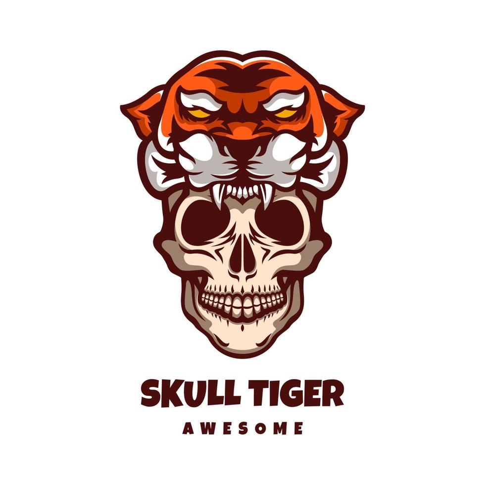 Illustration vector graphic of Skull Tiger, good for logo design
