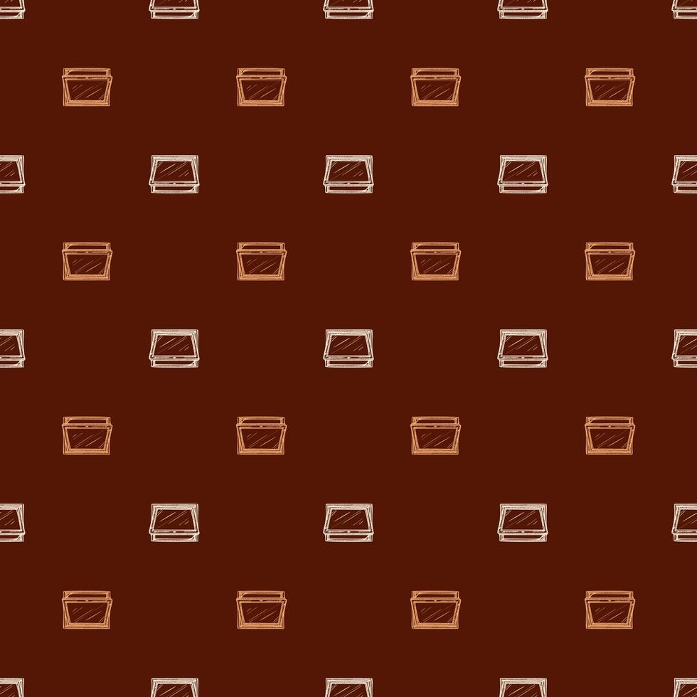 Opened window lean forward seamless pattern. Retro element inside wall in hand drawn style. vector