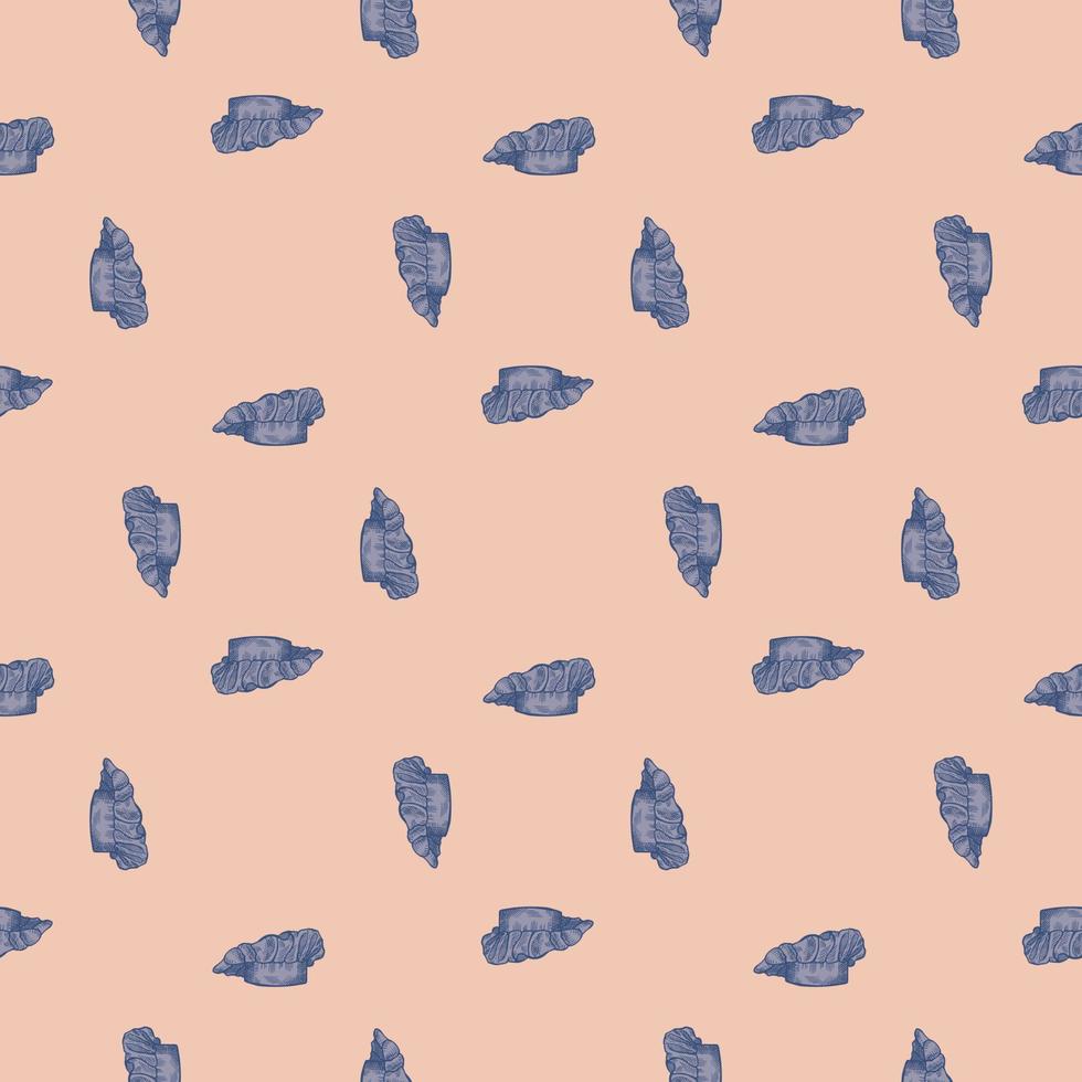 High chef hat engraved seamless pattern. Kitchen traditional element for cook in hand drawn style. vector