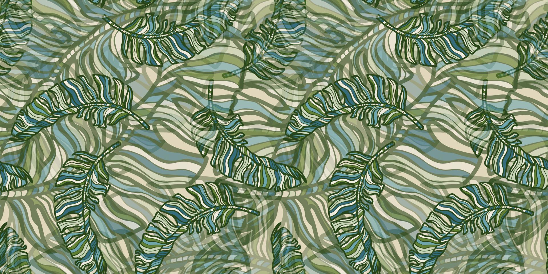 patrón sin costuras de hoja de plátano tropical. fondo de hojas de selva. vector