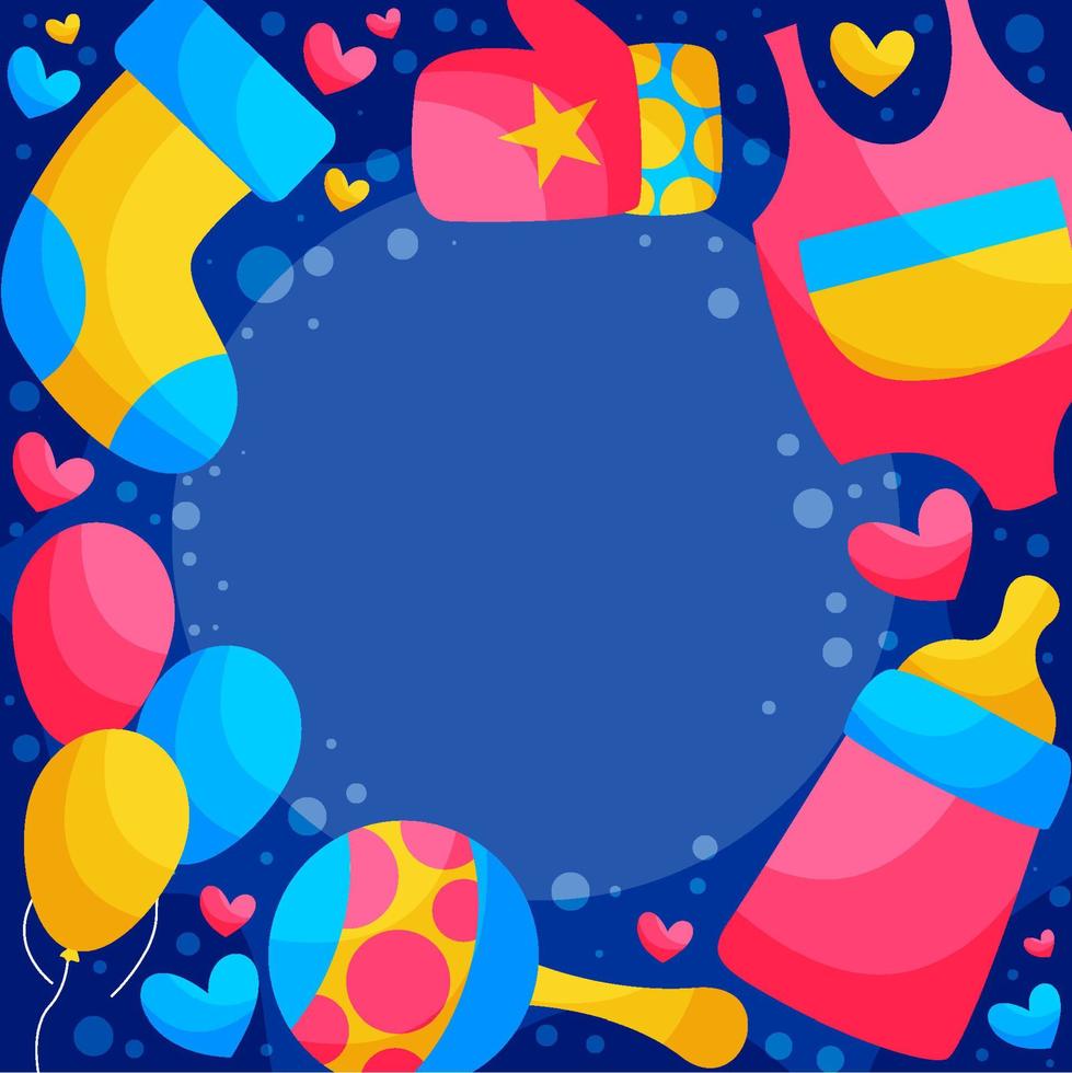 Cute Baby Born Day Background Template vector