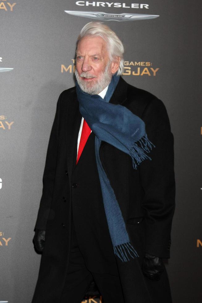 LOS ANGELES, NOV 16 -  Donald Sutherland at the The Hunger Games -Mockingjay Part 2 LA Premiere at the Microsoft Theater on November 16, 2015 in Los Angeles, CA photo