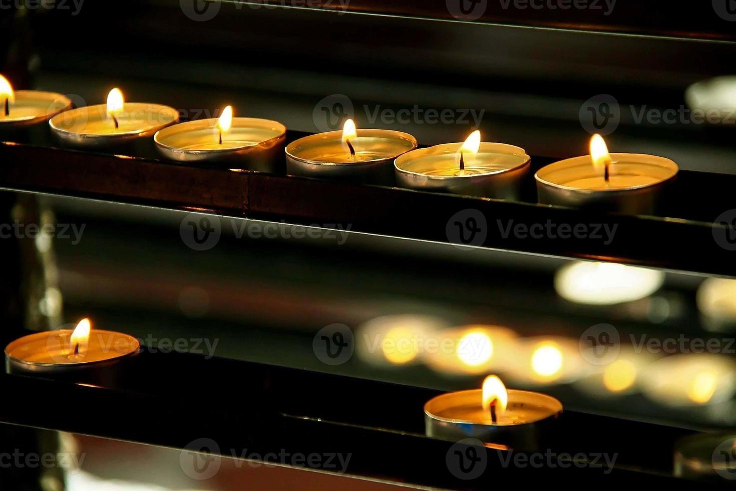 Candle light decoration in event or festival, sometimes be a symbol of holy in religious places photo