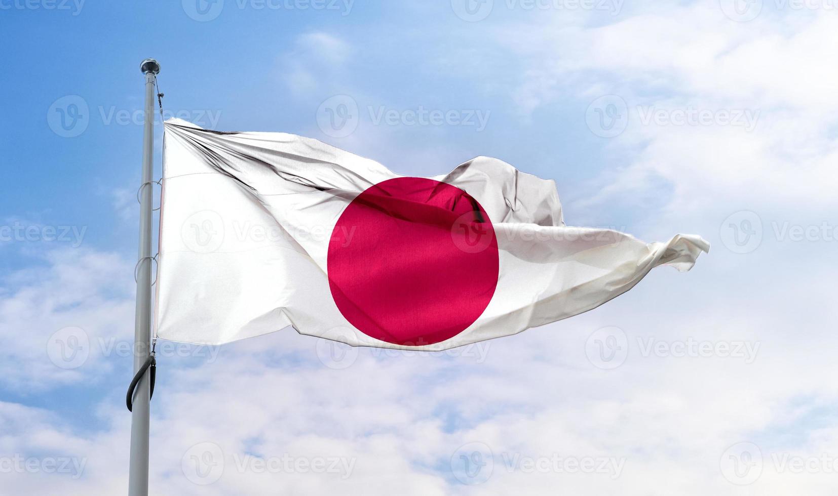 Japan flag - realistic waving fabric flag photo