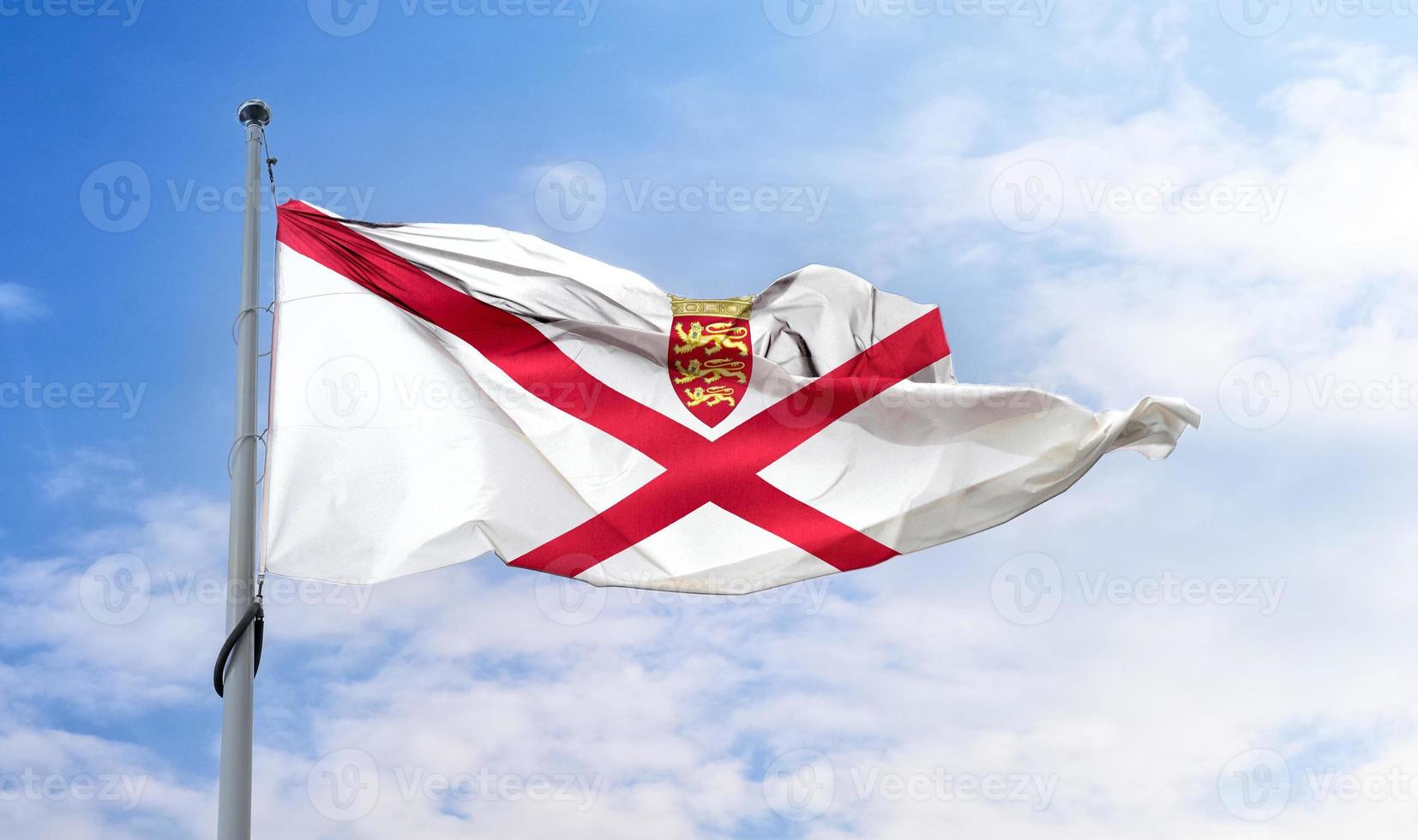 Jersey flag - realistic waving fabric flag photo