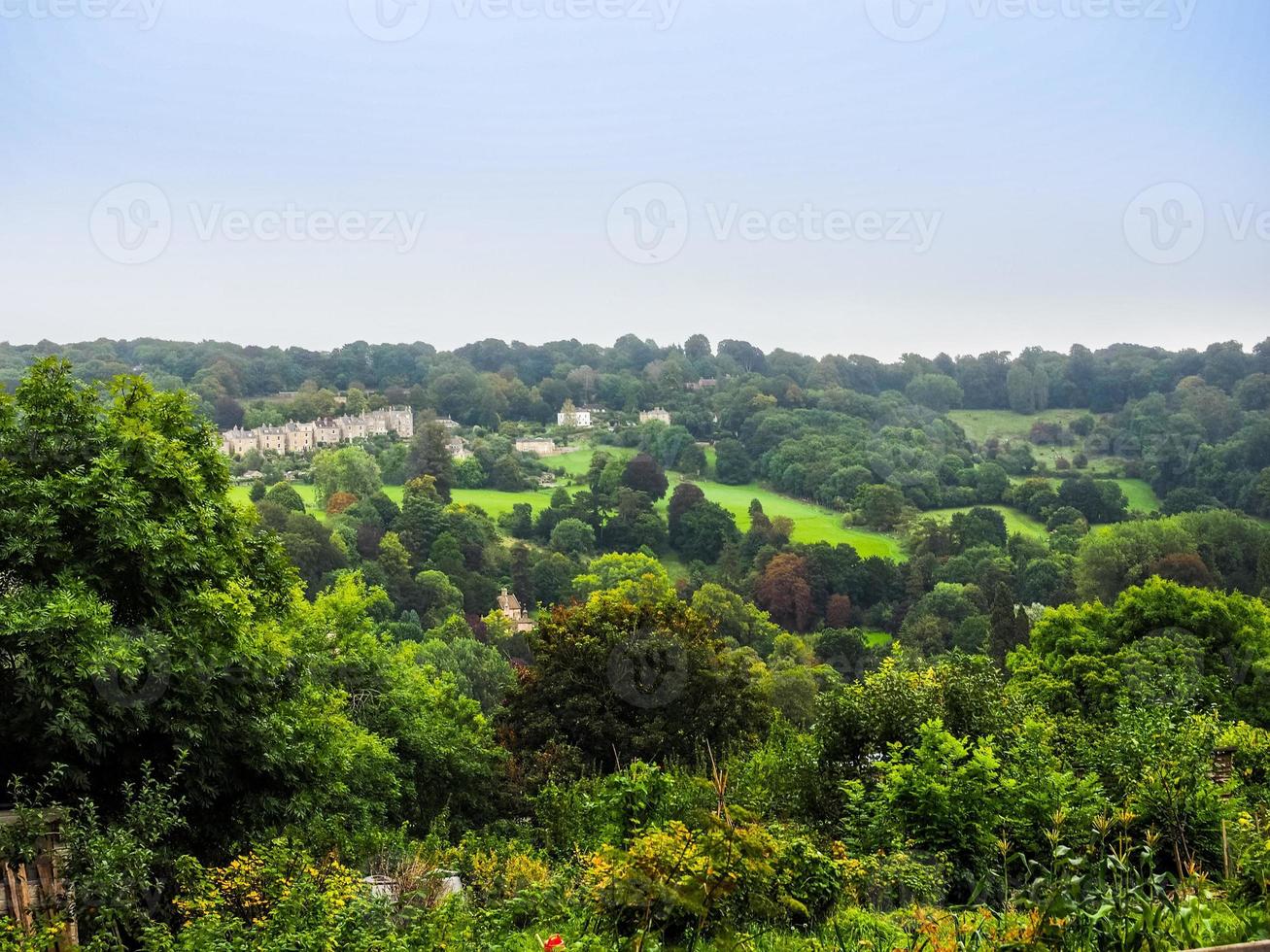 HDR View of the city of Bath hills photo