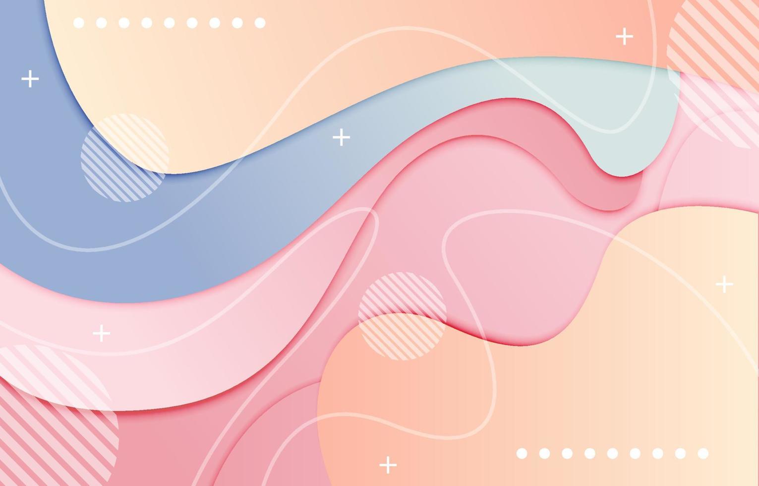 Pastel Color ABstract Geometric Gradient Fluid Background vector