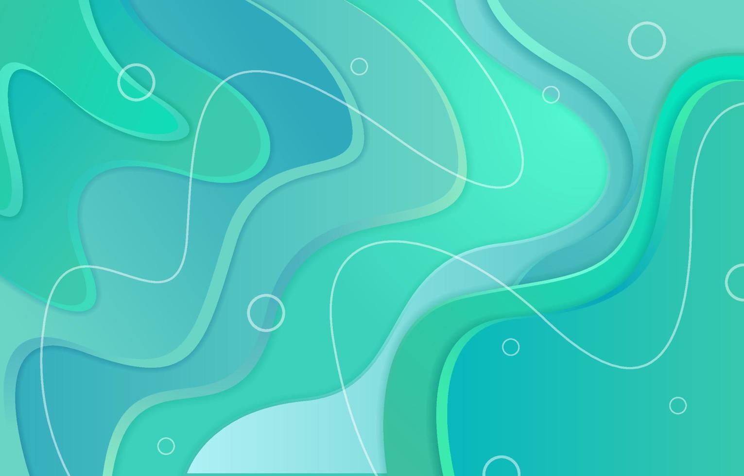 Mint Green Gradient Fluid Papercut Effect Background vector