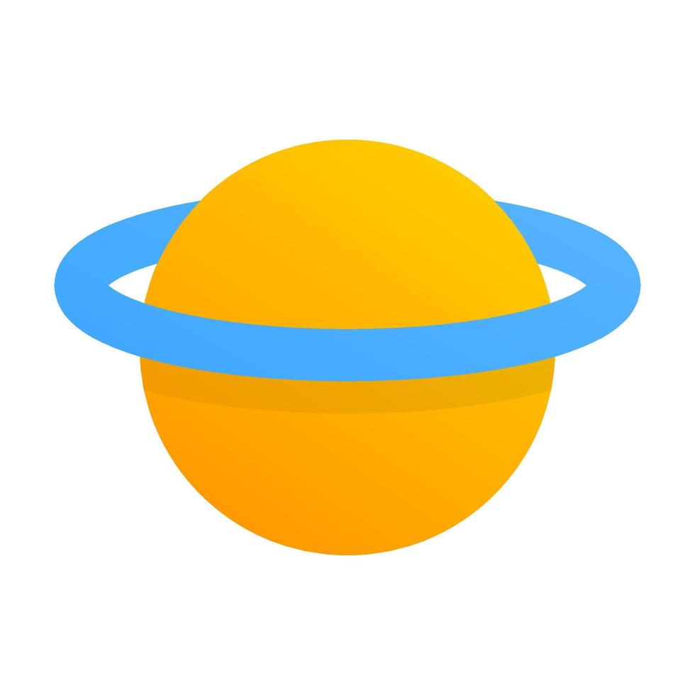 Planet with Ring Flat Icon vector