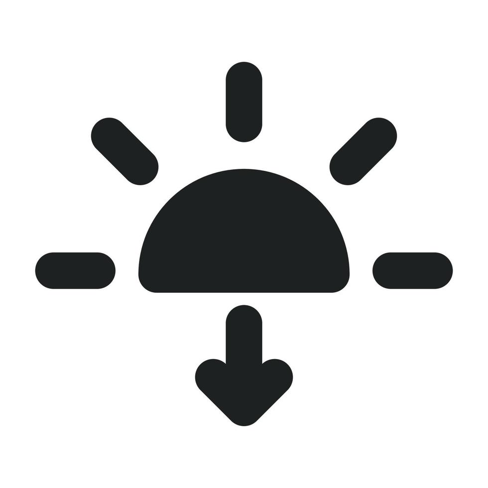 Sunset Sign with Solid Icon vector