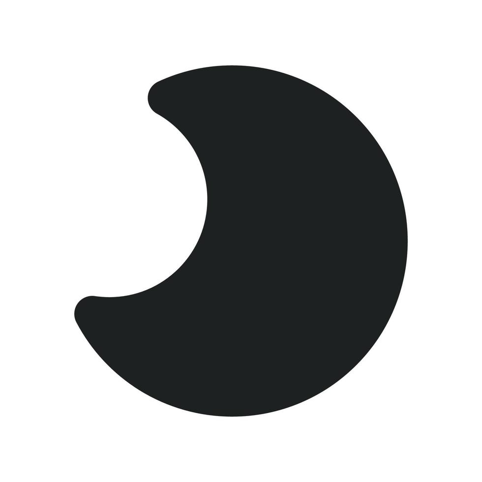 signo de luna con icono sólido vector