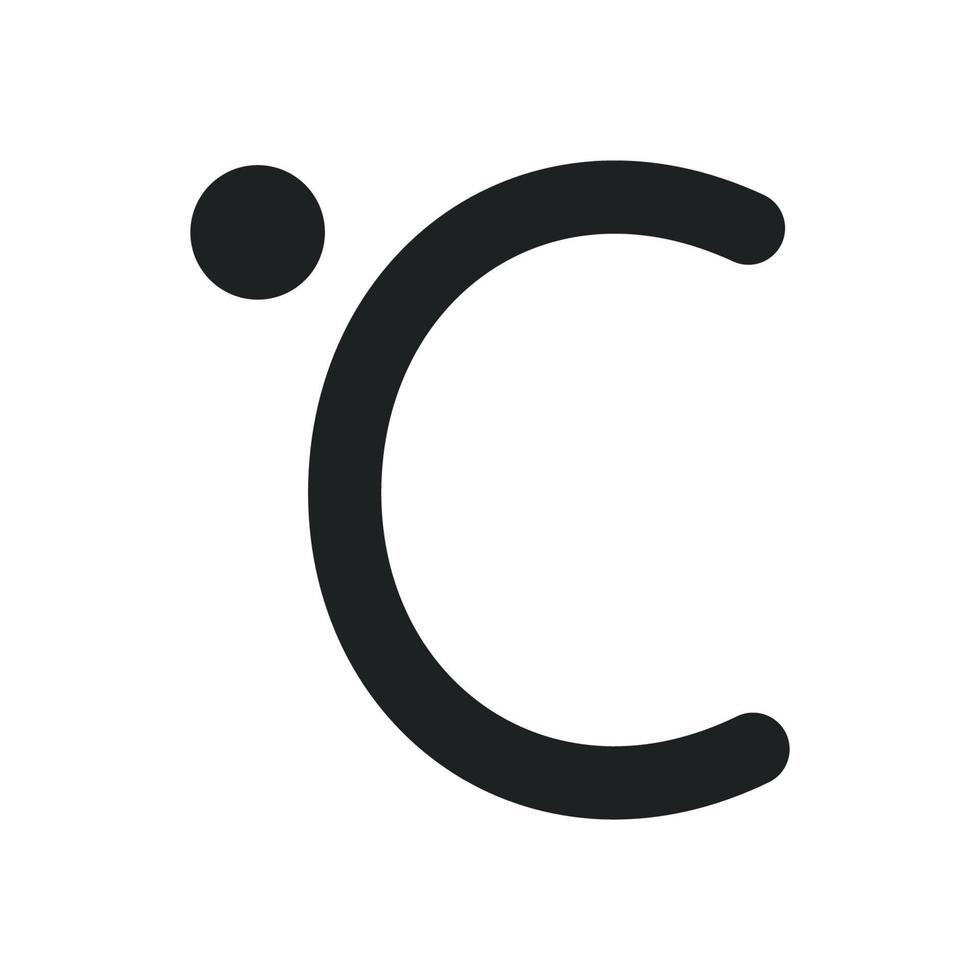 Celsius Sign with Solid Icon vector