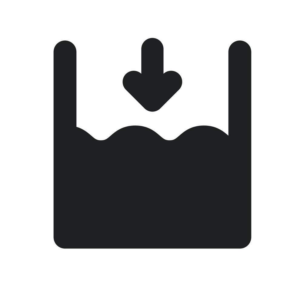 Low Tide Sign with Solid Icon vector