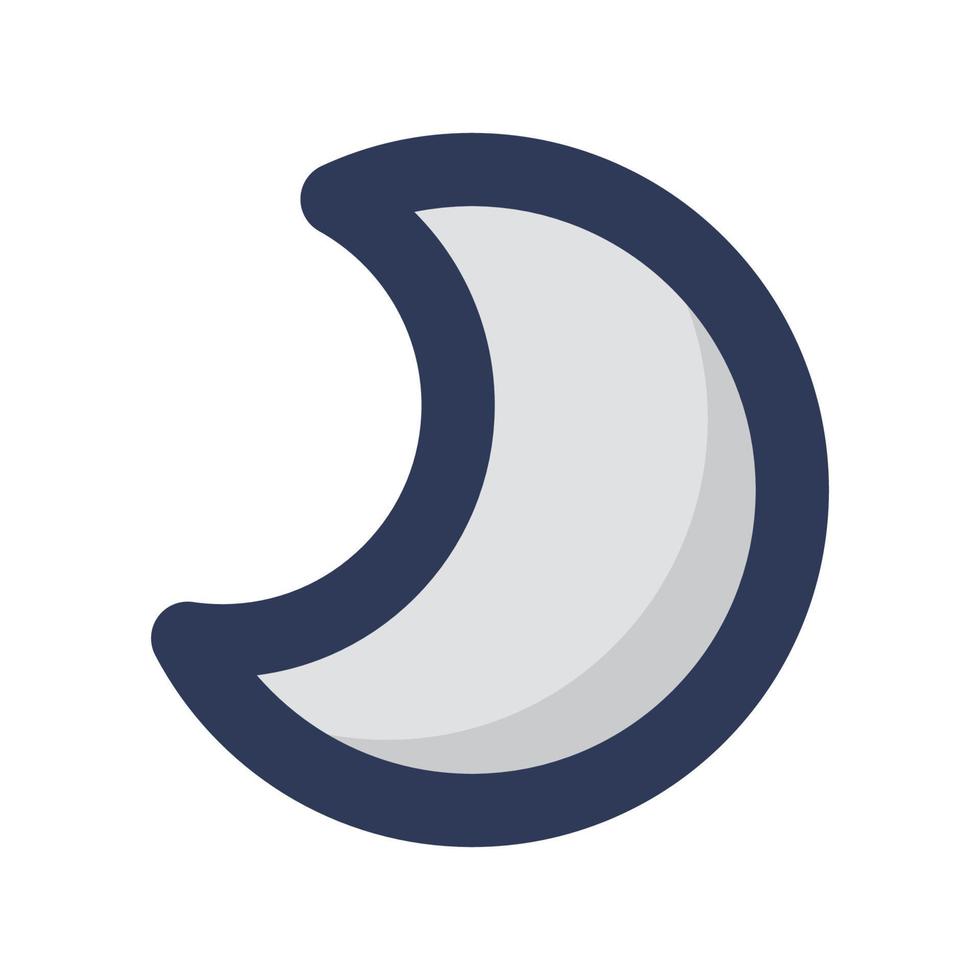 Moon Sign with Solid Icon vector