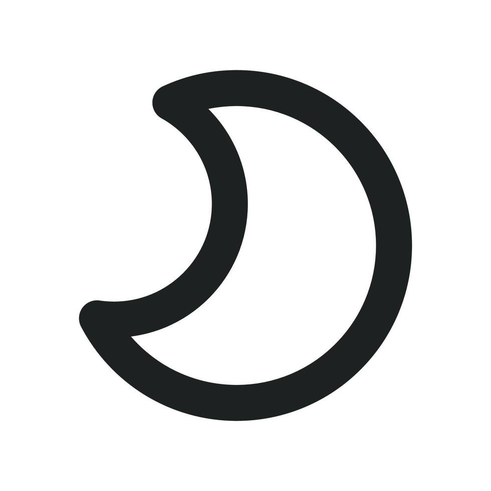 Moon Outline Icon vector