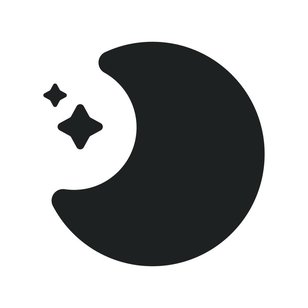 Starry Night with Solid Icon vector