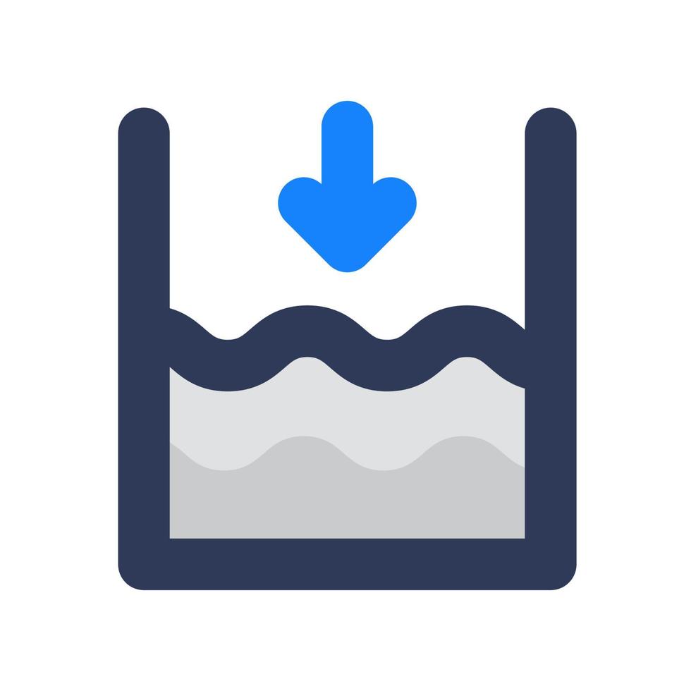 Low Tide Sign with Solid Icon vector