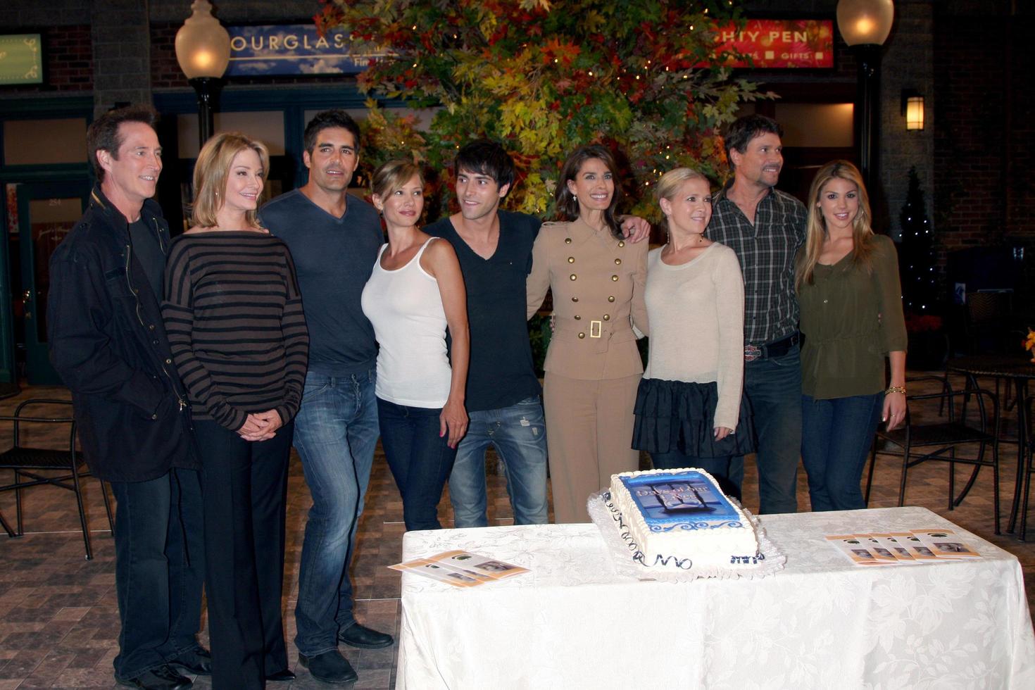 LOS ANGELES, AUG 10 -  Hogestyn, Hall, Gering, Brown, SanMartin, Alfonso, Reeves, Reckell, Mansi at the Horton Square Press Junket at the Days of Our Lives Set, NBC on August 10, 2011 in Burbank, CA photo