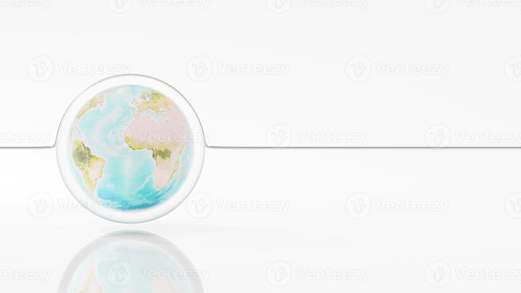 Globe in translucent crystal bead. space for banner design for sustainable energy development. photo