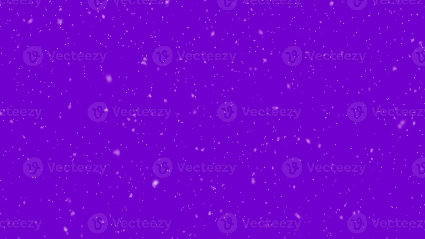 Falling snowflakes on violet background, winter snow. 3d rendering photo