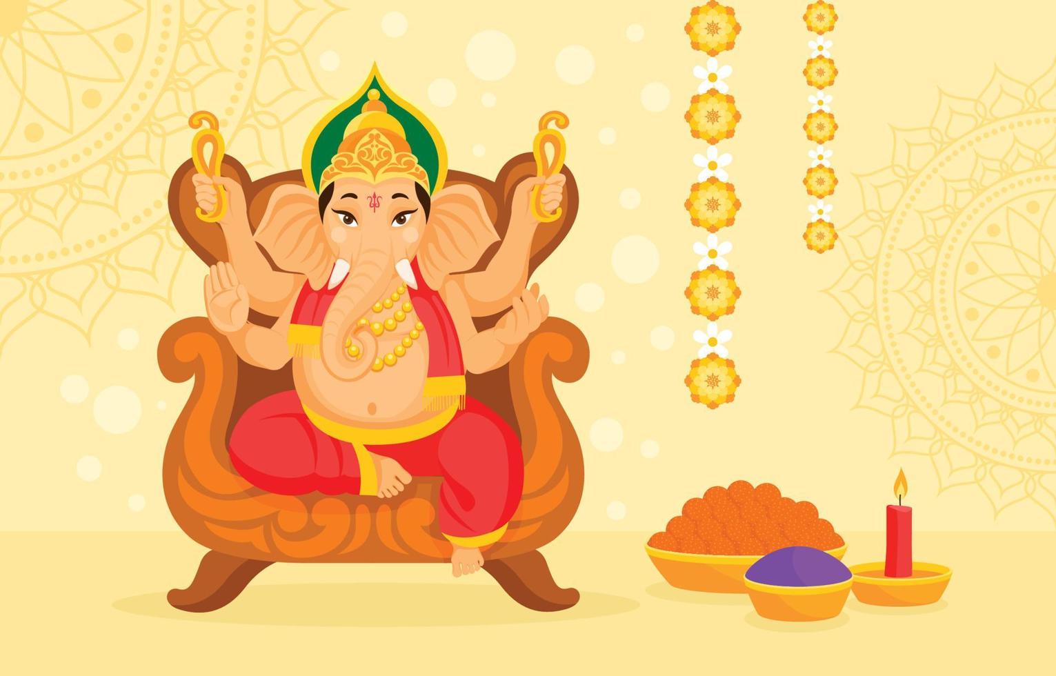 feliz dia de ganesh chaturthi vector