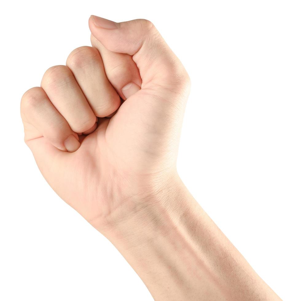 visible veins arm and hand isolated on a white background photo