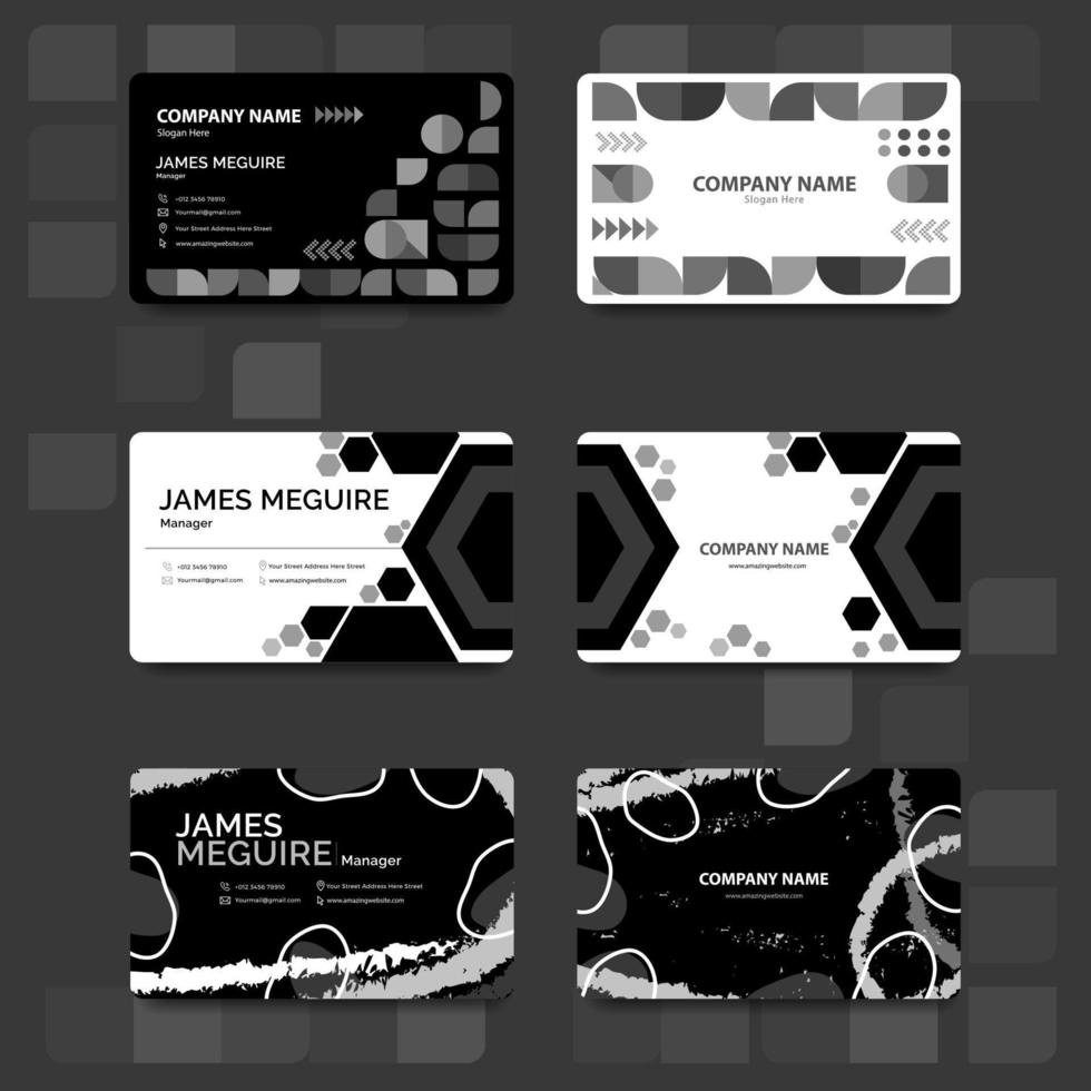 Monochromatic Business Card Template vector